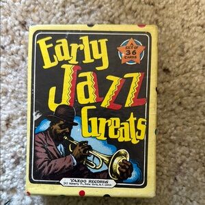 Vibrant Yellow and Red Jazz Tin with Retro Aesthetic